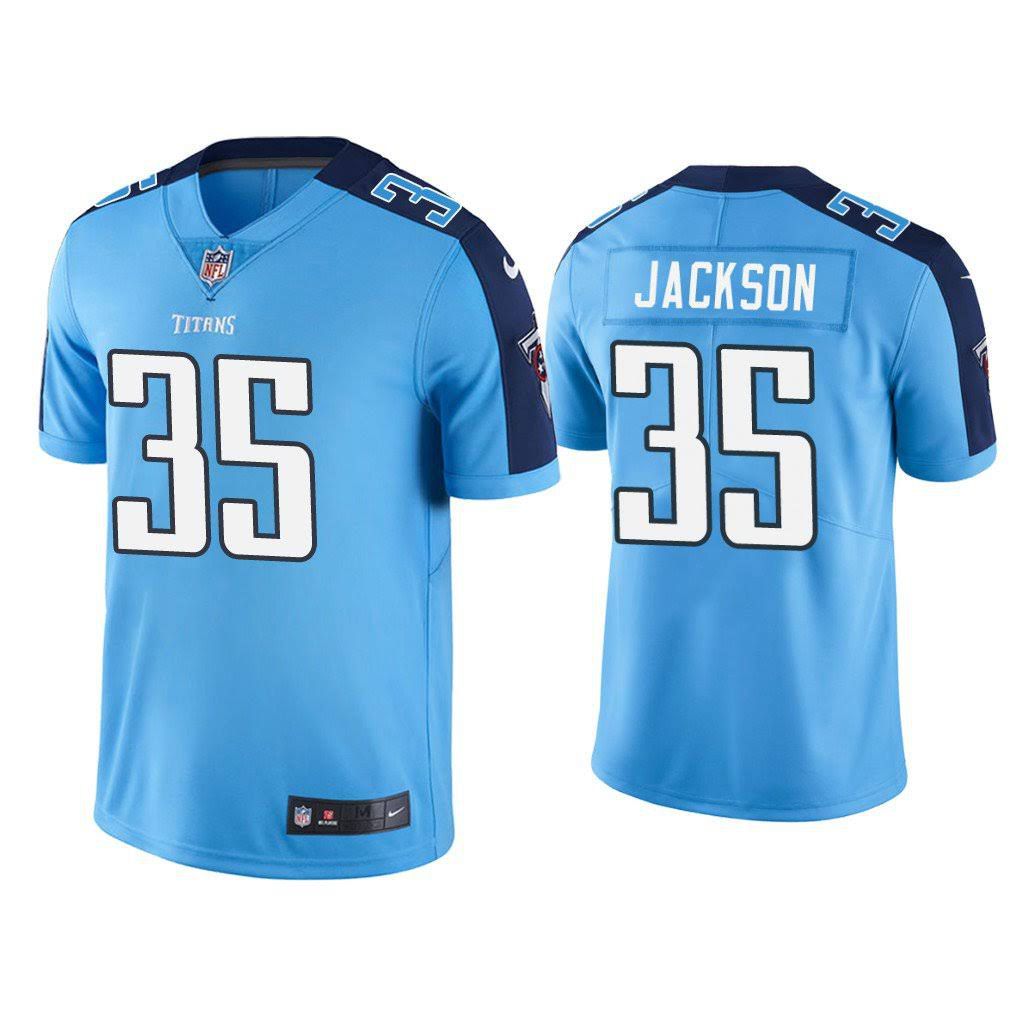 Men Tennessee Titans 35 Chris Jackson Nike Light Blue Vapor Limited NFL Jersey